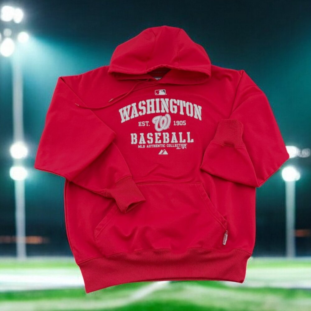 Official MLB Washington Nationals Scuba Therma Base Long Sleeve Pullover Hoodie